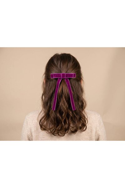CaramelPeel Women's and Children's Purple Bow Detail Hair Clip