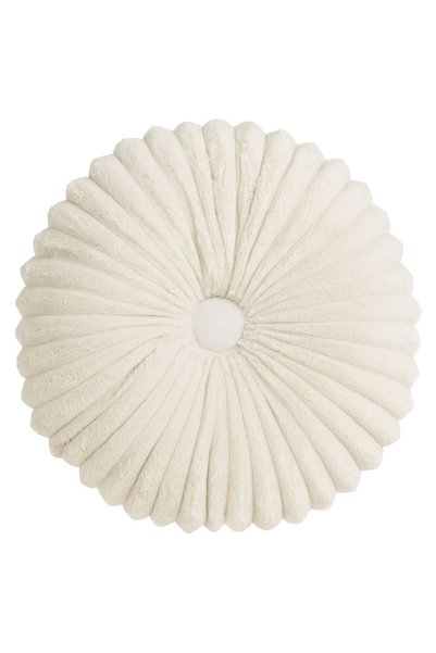 OEM Decorative Velvet Ecru Pillow with Button for Sofa Ø35cm