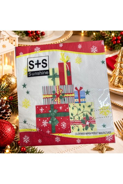 Fillikutum 20 New Year's-Themed Paper Napkins, 33x33 cm, Santa Claus, New Yea...