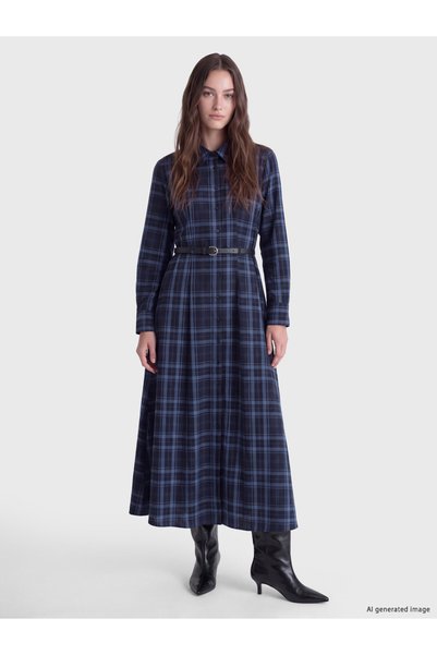LC Waikiki Trendy Picks from Kübra Butik: Checked Embroidered Shirt Dress wit...