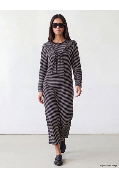 LC Waikiki Quality Pieces from Çelebi Store: Striped Dress with Tie Detail