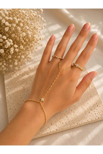 nunu takı Dorika Chain Star Gold Shahmeran