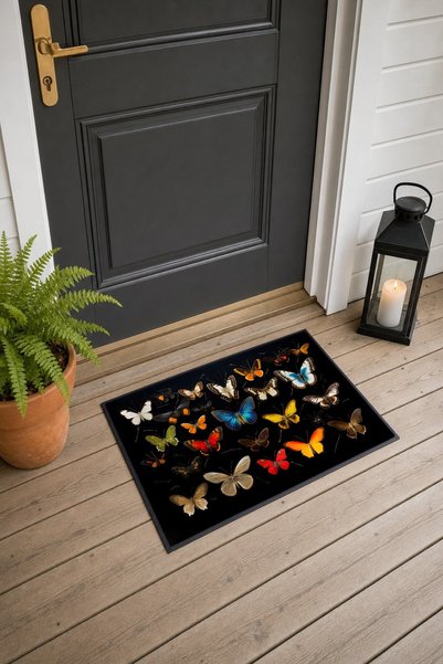 PaintedAnarchy Colorful Butterfly Collection Patterned 436 Doormat, 40x60 cm,...