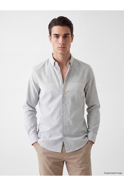 LC Waikiki Lcwaikiki Classicregular Fit Striped Dobby Men's Shirt