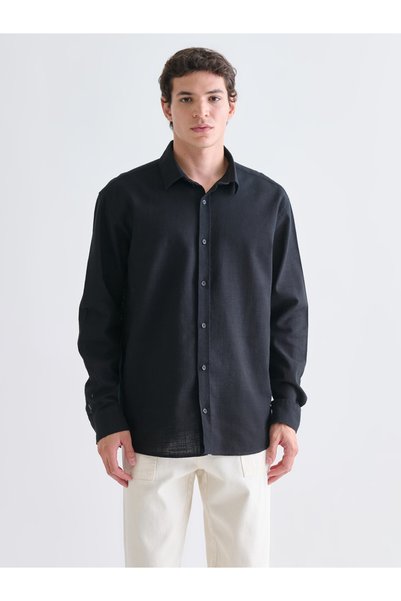 LC Waikiki Quality Pieces from Çelebi Store Standard Fit Long Sleeve Linen Lo...