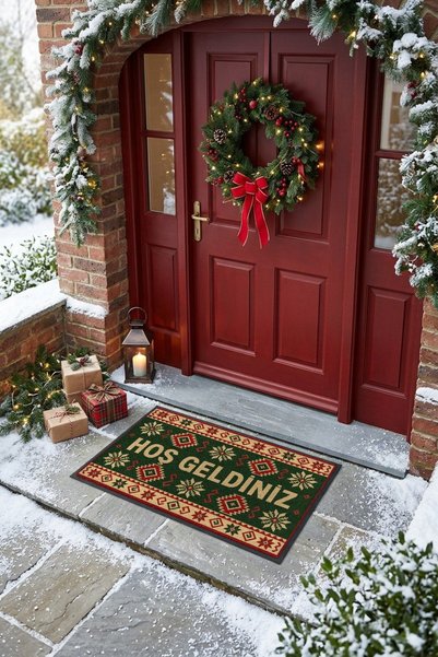 PaintedAnarchy "Welcome" New Year's Doormat, 40x60 cm, Non-Slip Sole Christma...