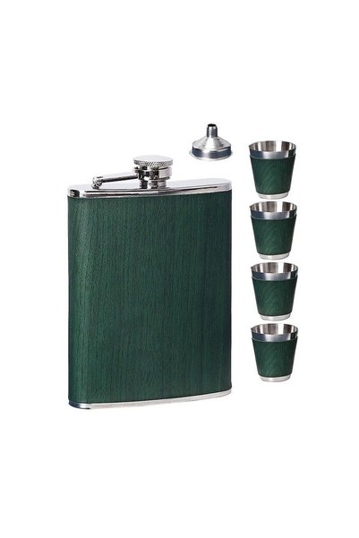 Tradesor Σετ φλασκί ποτού με ποτήρια - JH-4 - 270799 - Green