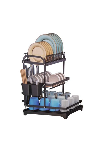 Tradesor Πιατοθήκη αποστράγγισης τριώροφη - 7501-3 - 521407 - Black