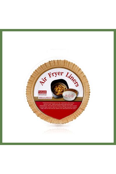 Hobibahçem Round paper baking pan for air fryers (20 cm base, 4.5 cm sides), ...