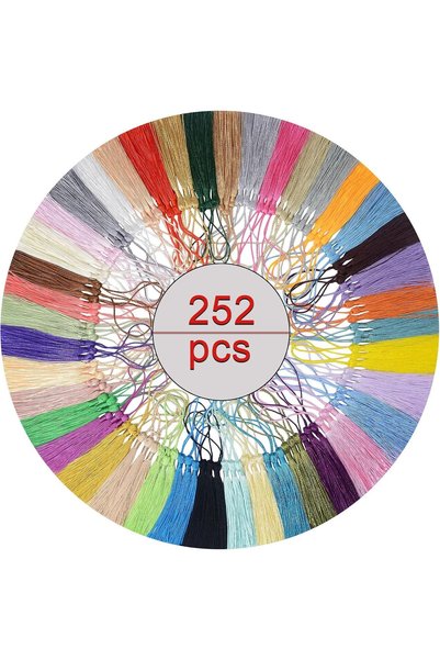 Aokbean 252 Pieces - Small Craft Tassels Bulk Small Flags Chinese Knot Charms...