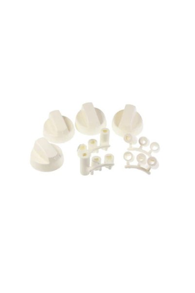 OEM Set universal de butoane pentru aragaz, 4 bucăți, culoare albă