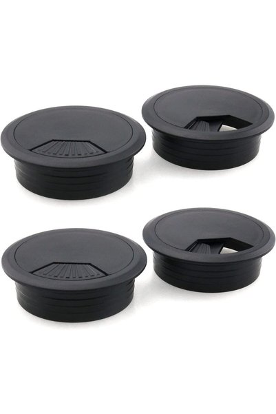 Generic AURORA 4Pcs Desk Cable Wire Grommet, 60mm Black, 7cm Length, Modern S...
