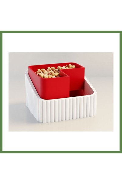 Hobibahçem 3D-Printed Pistachio Bowl - Dual-Chamber Shell Separator Serving B...