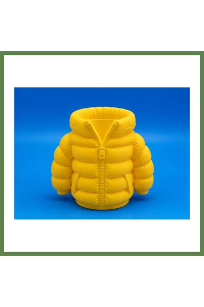 Hobibahçem 3D-Printed Puffer Coat Pencil Holder - Desktop Organizer - Yellow ...