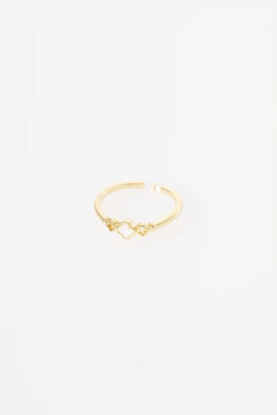 Kayra Clover-Motif Ring, Gold