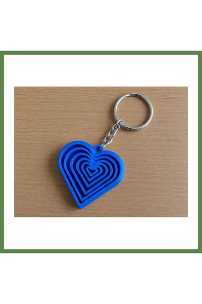 Hobibahçem 3D-Printed Fidget Keychain - Moving Toy and Bag Charm - Blue HB006