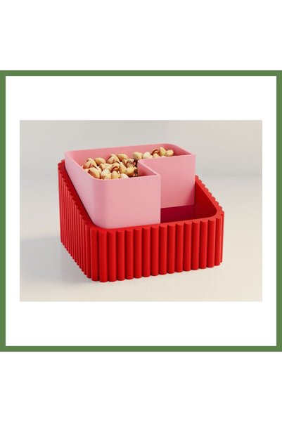 Hobibahçem 3D-Printed Pistachio Bowl - Dual-Chamber Shell Separator Serving B...