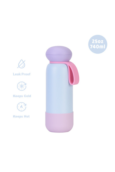 Generic Stainless Steel Insulated Sports Water Bottle 740ml Handle Outdoor Tr...
