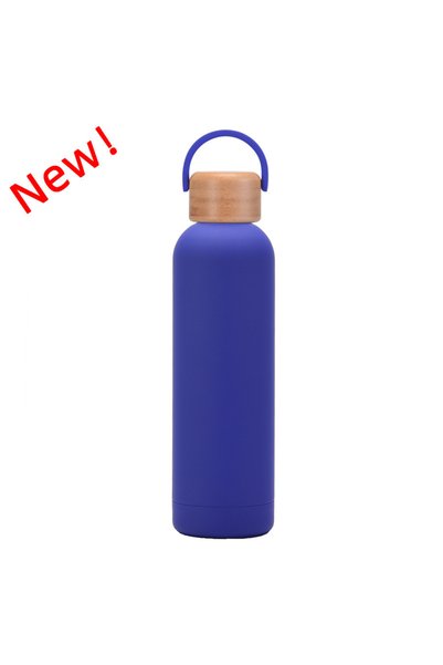Generic Vacuum Insulated Water Bottle 750ml Bamboo Lid Handle Hiking Outdoor