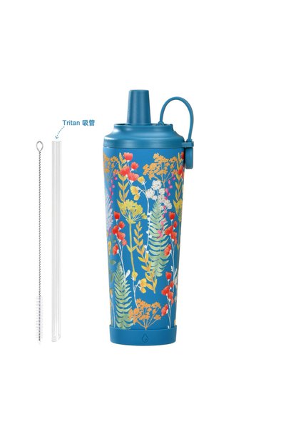 Generic Insulated Straw Tumbler 830ml Magnetic Handle Printed for Bubble Tea