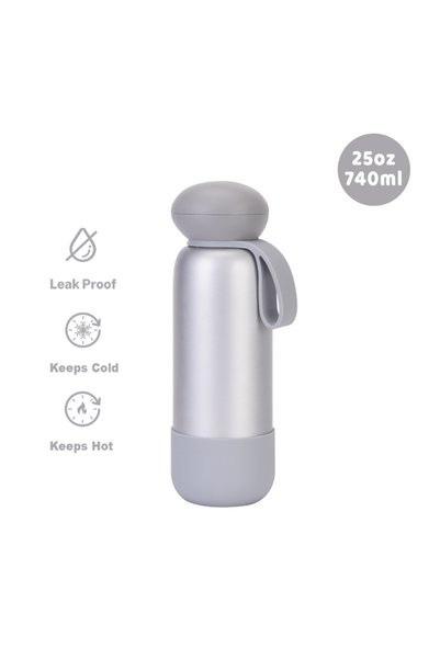 Generic Stainless Steel Insulated Sports Water Bottle 740ml Handle Outdoor Tr...