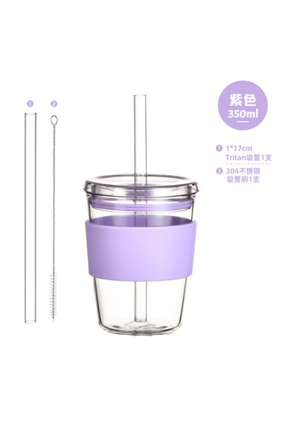 Generic كوب قهوة محمول بسعة 350 مل مع غطاء وغلاف من مادة تريتان لشرب الشاي با...