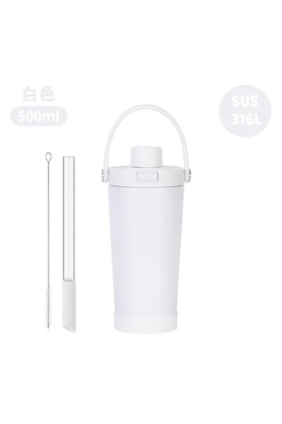 Generic كوب معزول بجدار مزدوج من الفولاذ المقاوم للصدأ 316L مع غطاء قابل للطي...