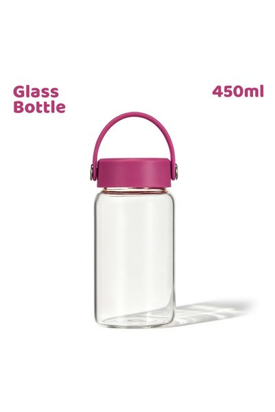 Generic Borosilicate Glass Water Cup 450ml Handle Portable Travel Bottle