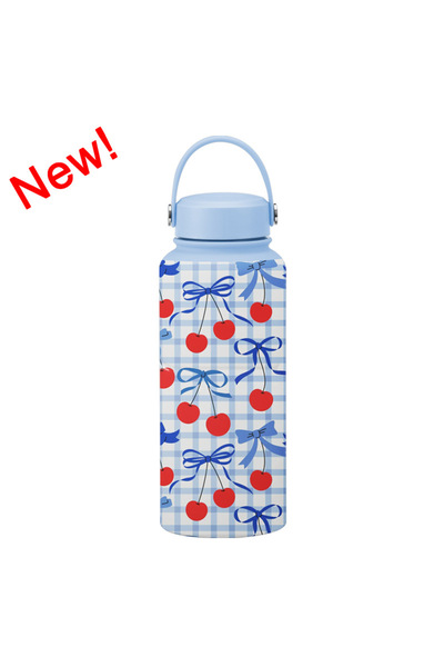 Generic Wide Mouth Vacuum Insulated Water Bottle 1L with Handle Printed for O...