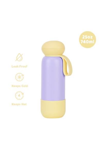 Generic Stainless Steel Insulated Sports Water Bottle 740ml Handle Outdoor Tr...