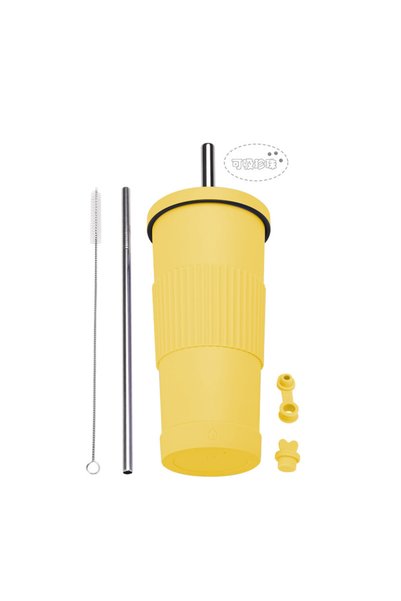 Generic Stainless Steel Insulated Straw Cup 710ml Boba Milk Tea Non Slip