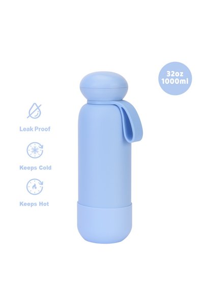 Generic Stainless Steel Sports Water Bottle 1000ml Handle Outdoor Insulated B...