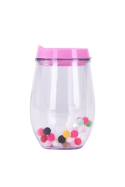 Generic Double Wall Egg Shell Belly Cup 350ml Glitter Sequins Tumbler