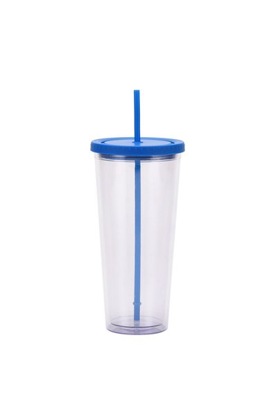 Generic Double Wall Plastic Straw Cup 1000ml with Lid Travel Tumbler
