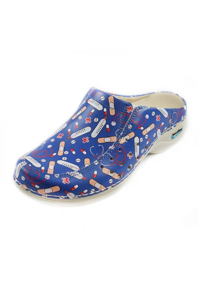 Nursing Care Saboti din piele HEALTH 04 albastru
