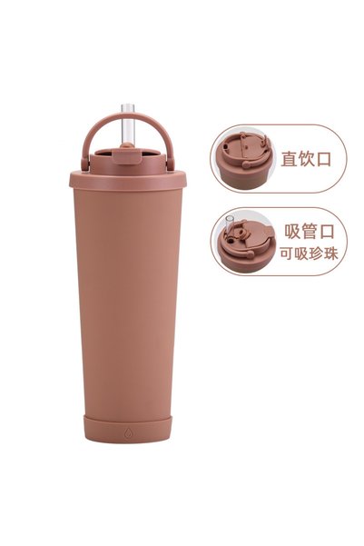 Generic Insulated Straw Tumbler 830ml Dual Drink Handle for Bubble Tea Sports