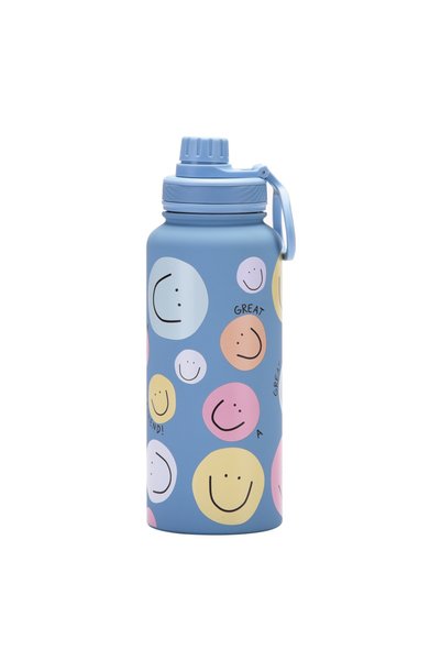 Generic Wide Mouth Vacuum Insulated Water Bottle 1L with Handle Printed for O...