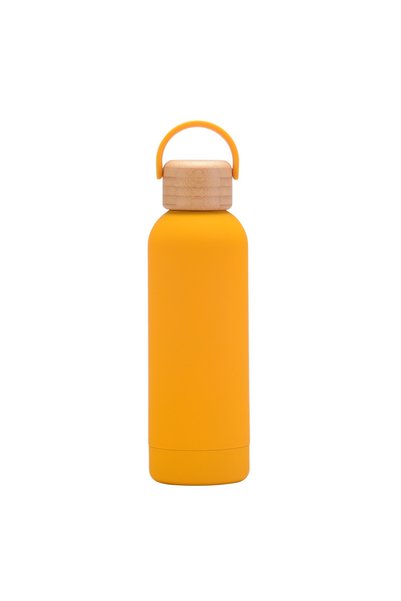 Generic Insulated Water Bottle 500ml Small Mouth Handle Bamboo Lid Outdoor Sp...