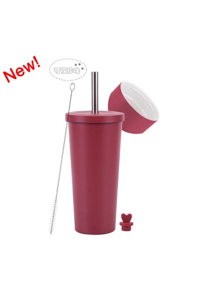 Generic Ceramic Liner Vacuum Insulated Straw Cup 710ml Boba Milk Tea