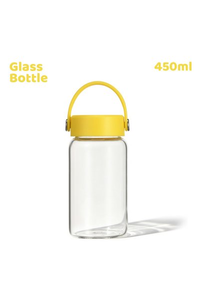 Generic Borosilicate Glass Water Cup 450ml Handle Portable Travel Bottle