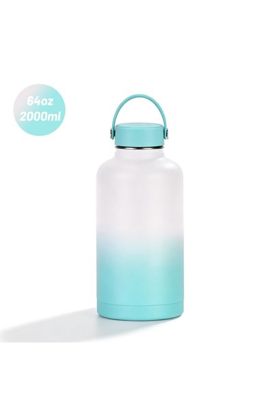 Generic Stainless Steel Insulated Water Jug 64oz Handle Camping Hiking Bottle