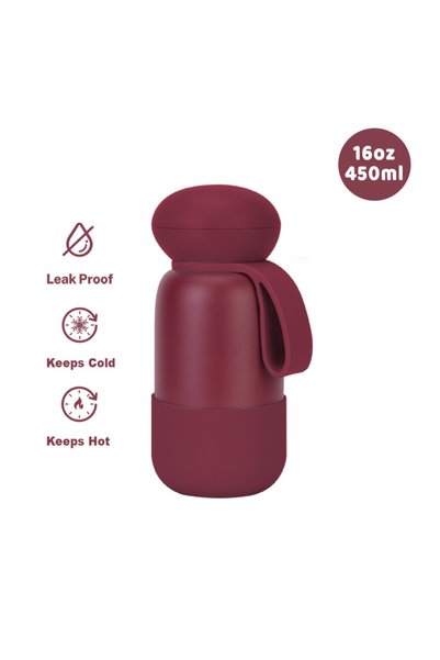 Generic Stainless Steel Insulated Sports Water Bottle 450ml Handle Outdoor Tr...