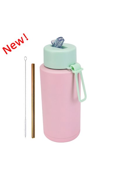 Generic Stainless Steel Wide Mouth Vacuum Insulated Sports Water Bottle 1L Ou...