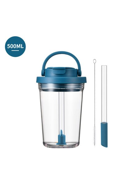Generic Tritan Flip Straw Tumbler 500ml Wide Mouth for Bubble Tea Portable