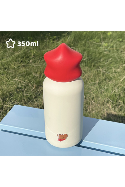 Generic زجاجة مياه معزولة من الفولاذ المقاوم للصدأ 316L سعة 350 مل بتصميم نجم...