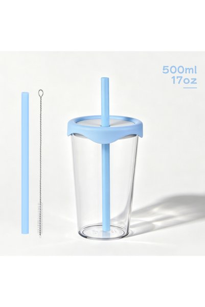 Generic Tritan Straw Cup 500ml Milk Tea Coffee Portable Water Bottle