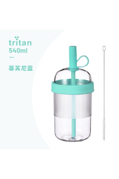Generic Tritan Straw Cup 540ml Milk Tea Coffee Portable Water Bottle