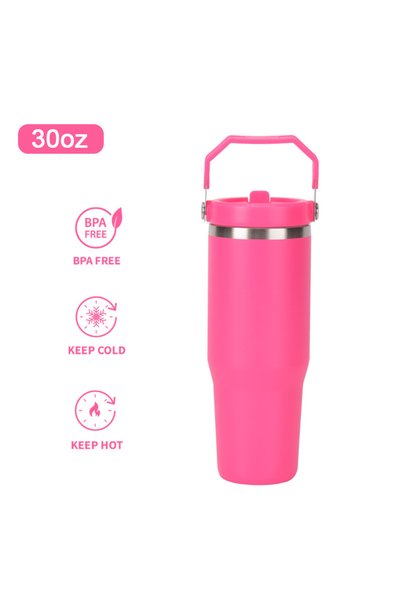 Generic 304 Stainless Steel Vacuum Insulated Straw Tumbler 30oz Handle Car Cup