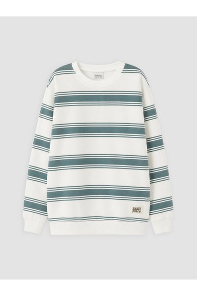 LC Waikiki Sweatshirt gros cu dungi pentru băieți, Colecția Shining Choices, ...