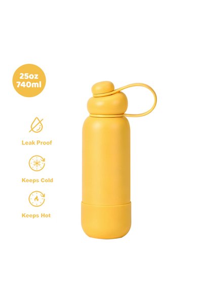 Generic Stainless Steel Sports Water Bottle Handle Spout Outdoor Insulated